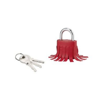 Lacat cu cheie, FASHION LEATHER, 30 mm (rosu) Lacat cu cheie, FASHION LEATHER, 30 mm (rosu)
