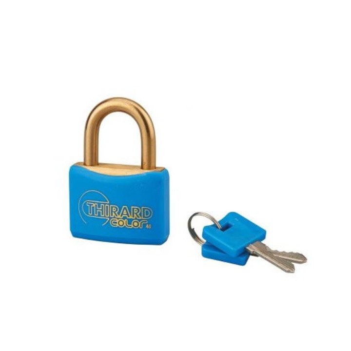 Lacat de exterior, cu cheie, THIRARD COLOR, 40 mm, diverse culori