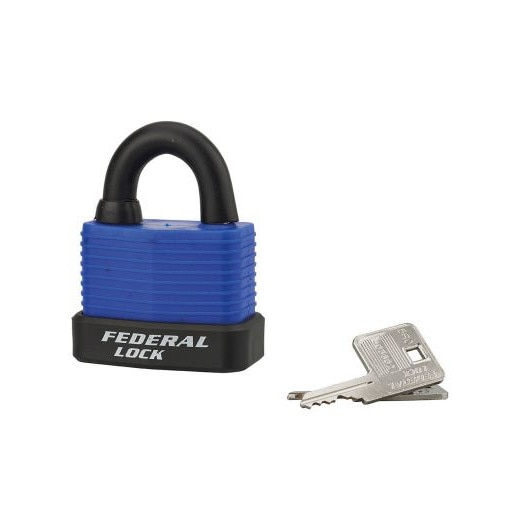 Lacat de exterior, cu cheie, BUMPER, 54 mm, diverse culori