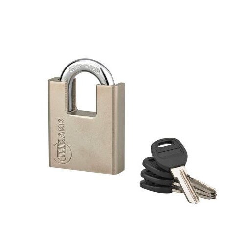 Lacat de santier, cu cheie, QUADRA, 60 mm, toarta protectie anti-spargere