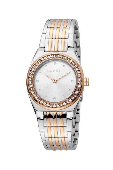 Esprit, Ceas decorat cu zirconia, Argintiu/Auriu