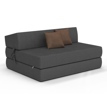 Saltea pliabila pentru copii/adolescenti tip canapea Spij zdrowo Alex, Gri inchis/Maro Saltea pliabila pentru copii/adolescenti tip canapea Spij zdrowo Alex, Gri inchis/Maro