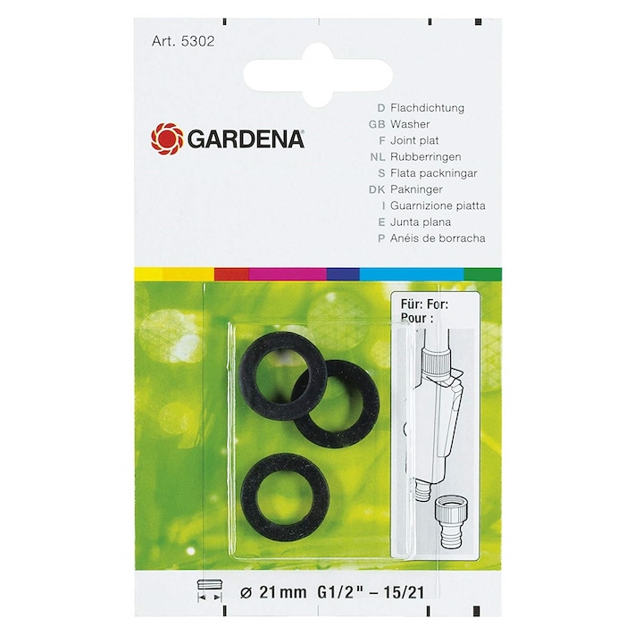 Gardena 05302-20 tömítő készlet menetes fúvókához, 3 db, 21 mm (G 1/2 ), 900