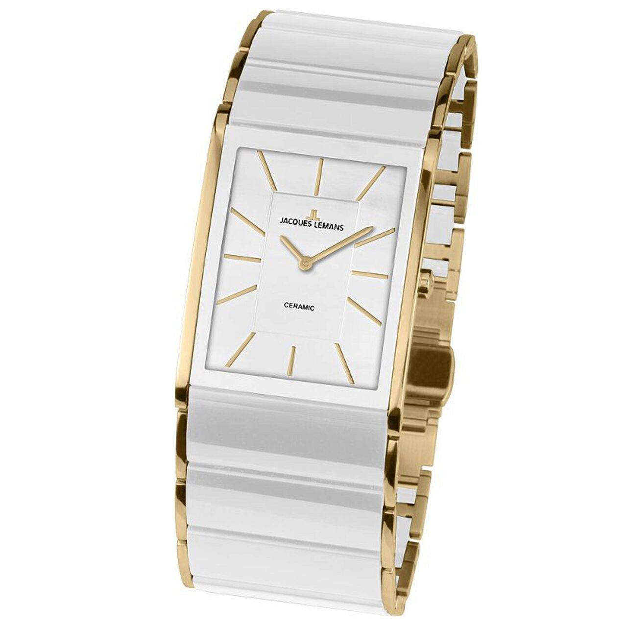 Ceas de dama Jacques Lemans 1-1940E Ceramic, Auriu