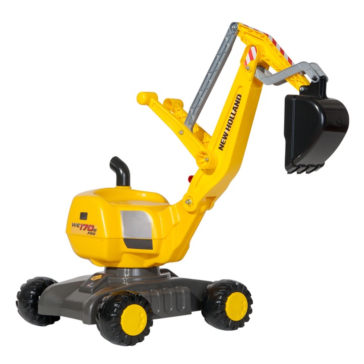 New Holland játék kotrógép kerekekkel Rolly Toys, sárga