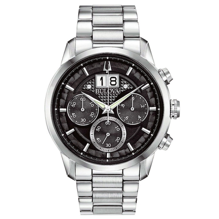 Ceas barbatesc Bulova 96B319 Sutton Classic, 44mm, 3ATM, Argintiu
