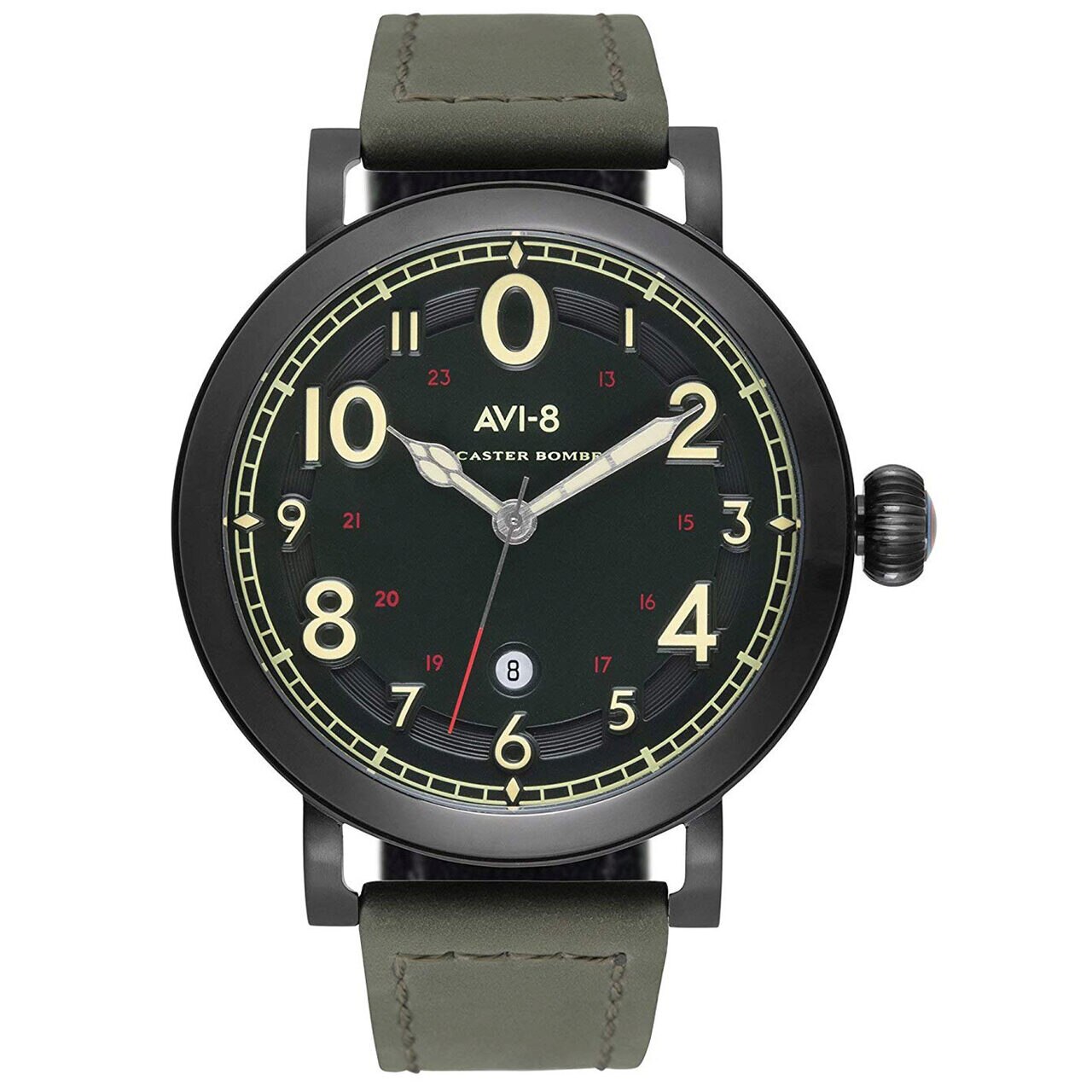 Ceas barbatesc AVI-8 AV-4067-03 Lancaster Bomber, 44mm, 5ATM, Negru