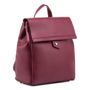 Rucsac dama, David Jones, mediu, din piele ecologica, rosu bordeaux, cu clapa, 99561195 Rucsac dama, David Jones, mediu, din piele ecologica, rosu bordeaux, cu clapa, 99561195