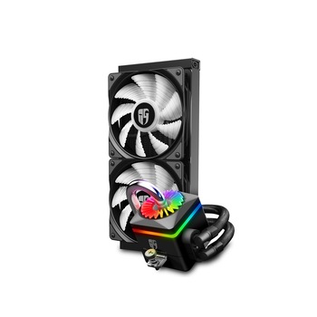 Cooler DeepCool Cpu universal cu Lichid socket LGA20xx/1366/115x & TR4/AMx/FMx, AL+Cu+lichid ALTI, 2x CF120 ADD RGB fans, 4-port hub, 250W,  Cooler DeepCool Cpu universal cu Lichid socket LGA20xx/1366/115x & TR4/AMx/FMx, AL+Cu+lichid ALTI, 2x CF120 ADD RGB fans, 4-port hub, 250W,