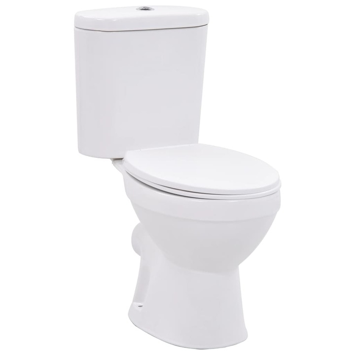 vidaXL fehér kerámia álló WC tartállyal és lágyan csukódó fedéllel