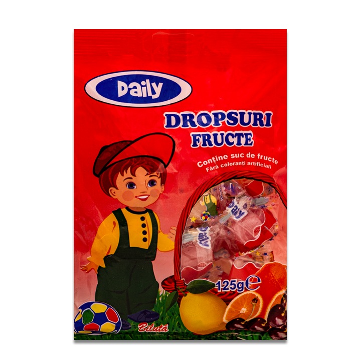 Dropsuri arome fructe, 125g, Biluta, Daily
