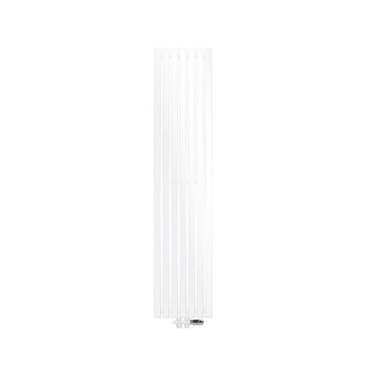 ECD Germany Fürdőszoba radiátor, Stella modell, 370 x 1800 mm, dupla egyenes H szelep fürdőszoba radiátorhoz (1/2"), termosztatikus, 7 alkatrész, Fehér