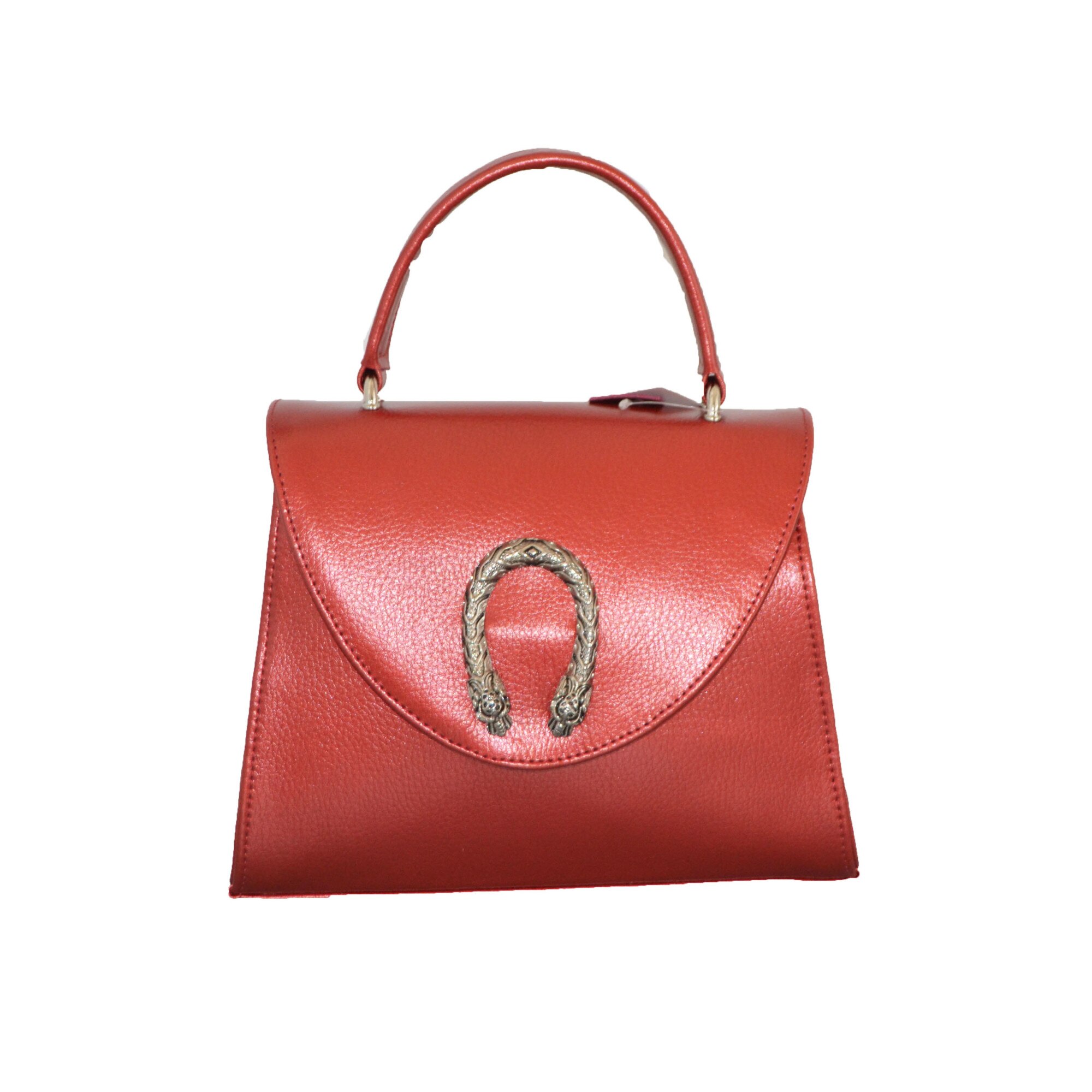 Geanta dama,casual,zea, din piele naturala, rosu, 26x10x21 cm