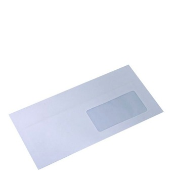 Plic Bong DL (110x220 mm ) cu fereastra - alb siliconic, deschidere pe latura mare - 1000 buc/cutie Plic Bong DL (110x220 mm ) cu fereastra - alb siliconic, deschidere pe latura mare - 1000 buc/cutie