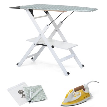 Pachet Premium Foppapedretti Masa de calcat ASSAI WHITE, lemn masiv, pliabila, Fier de calcat FERROEVIA, 2000W, sistem anti-picurare si anti-calcar, Husa pentru masa de calcat La Copertina, strat din pulbere de aluminiu, saculet depozitare husa Pachet Premium Foppapedretti Masa de calcat ASSAI WHITE, lemn masiv, pliabila, Fier de calcat FERROEVIA, 2000W, sistem anti-picurare si anti-calcar, Husa pentru masa de calcat La Copertina, strat din pulbere de aluminiu, saculet depozitare husa