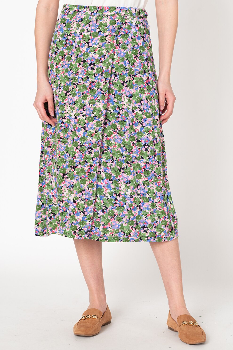 Tom Tailor, Fusta midi cu imprimeu floral, Multicolora