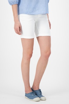 Tom Tailor, Pantaloni scurti slim fit, cu terminatii pliabile, Alb optic, 28 Tom Tailor, Pantaloni scurti slim fit, cu terminatii pliabile, Alb optic, 28