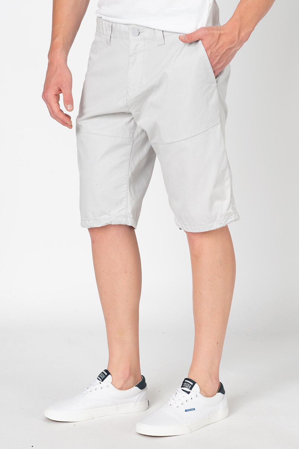 Tom Tailor, Bermude slim-fit Josh, Gri deschis