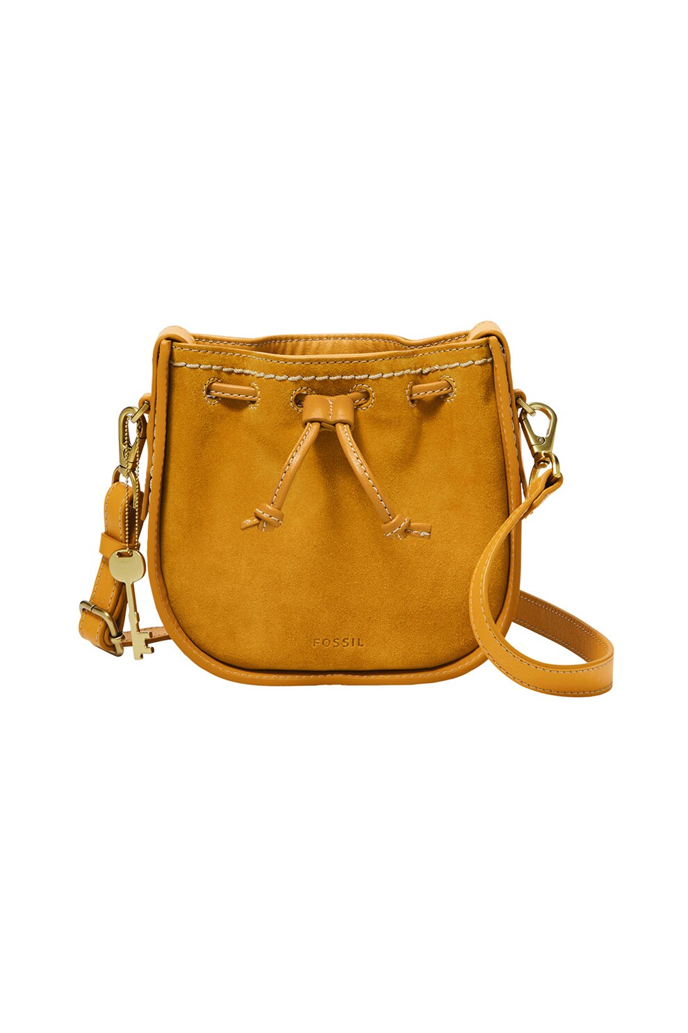 Fossil, Borseta de piele si piele intoarsa, convertibila Palmer, Galben sofran