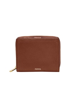 Fossil, Portofel de piele cu buzunar cu fermoar, pentru monede Logan, Maro Fossil, Portofel de piele cu buzunar cu fermoar, pentru monede Logan, Maro