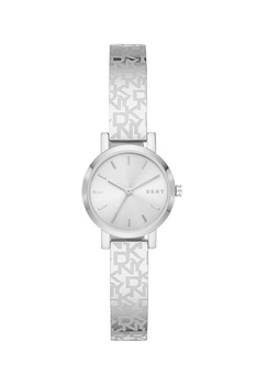 DKNY, Ceas cu bratara cu monograma, Argintiu/Alb DKNY, Ceas cu bratara cu monograma, Argintiu/Alb