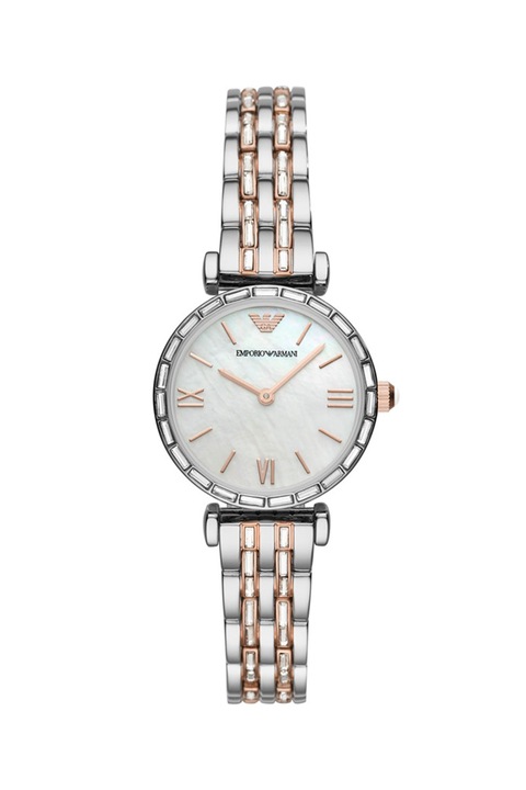 Emporio Armani, Kristályokkal díszített karóra, Ezüstszín/Vörös Aranyszín