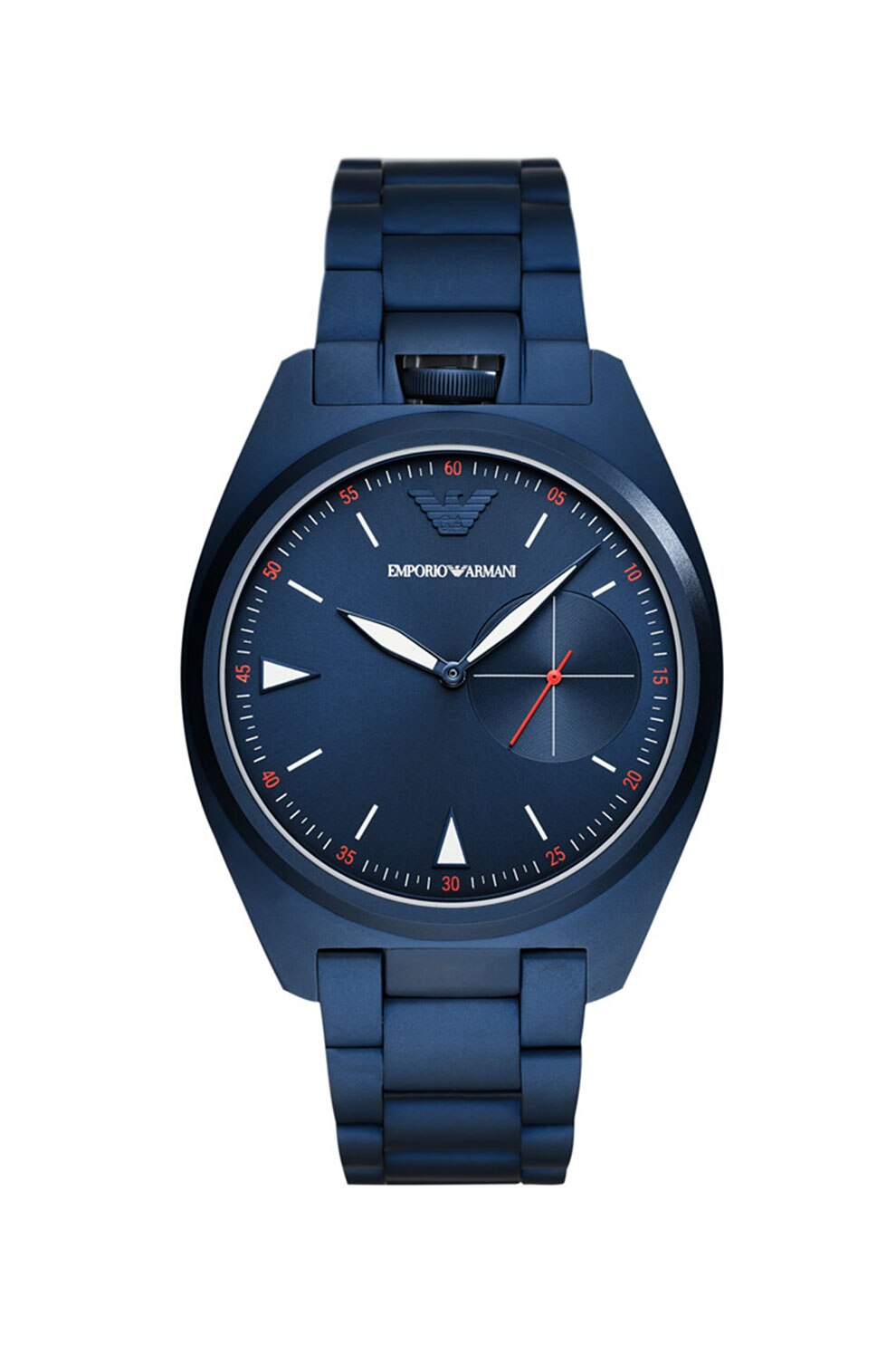 Emporio Armani, Ceas analog cu bratara metalica, Blaumarin/Rosu/Alb