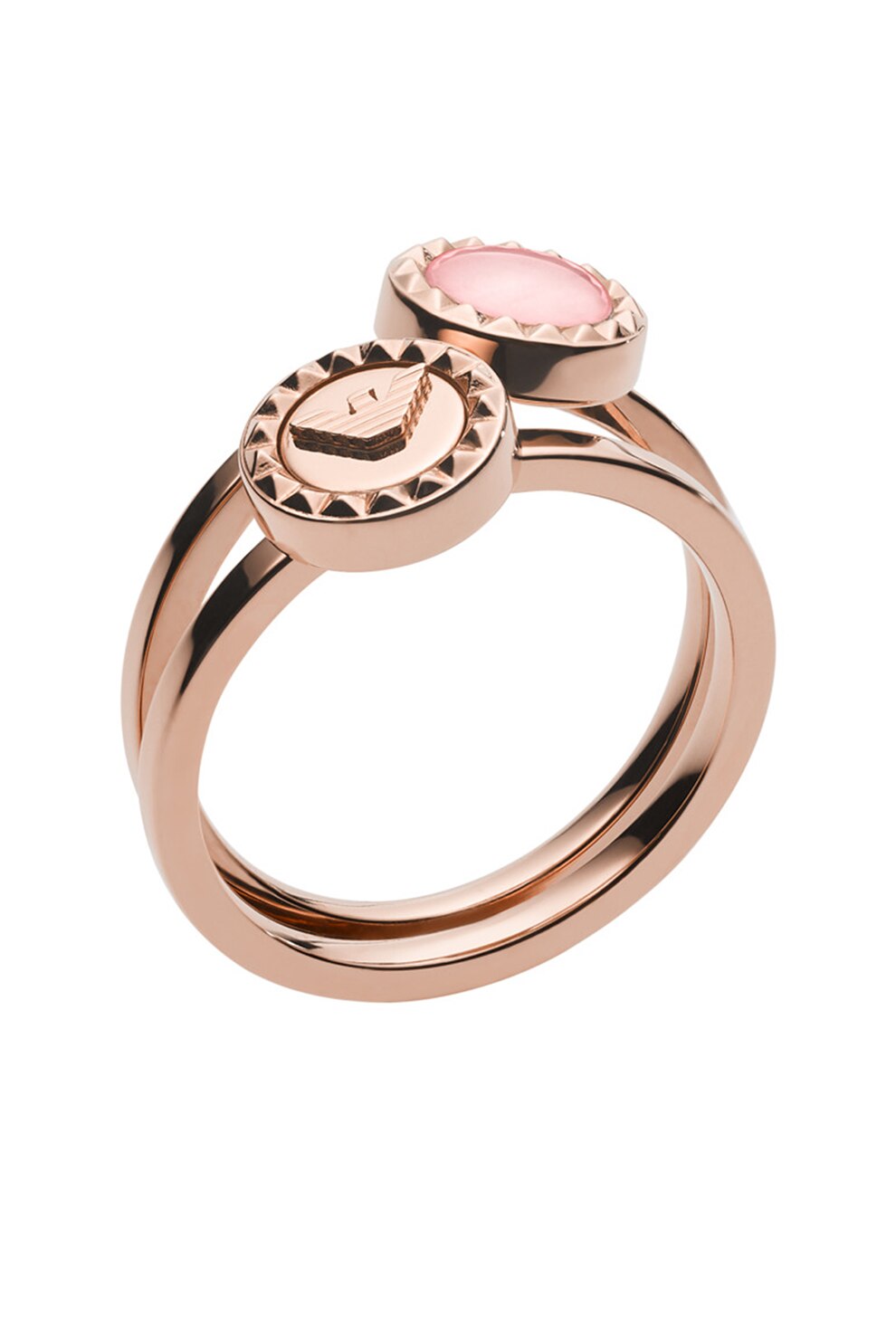 Emporio Armani, Inel cu model 2in1 si quartz rose
