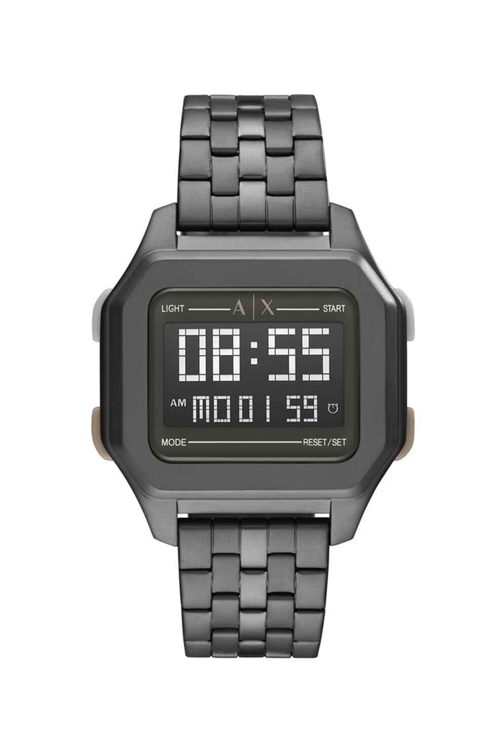 ARMANI EXCHANGE, Ceas patrat digital, Argintiu inchis