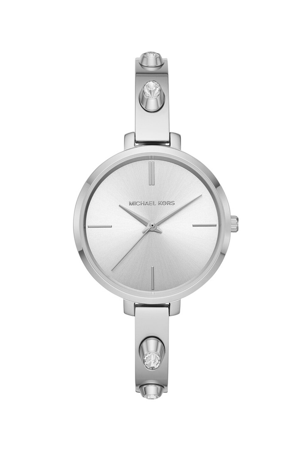 Michael Kors, Ceas de otel inoxidabil decorat cu cristale, Argintiu