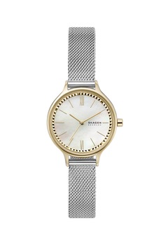 Skagen, Ceas din otel inoxidabil cu bratara cu model plasa, Argintiu Skagen, Ceas din otel inoxidabil cu bratara cu model plasa, Argintiu