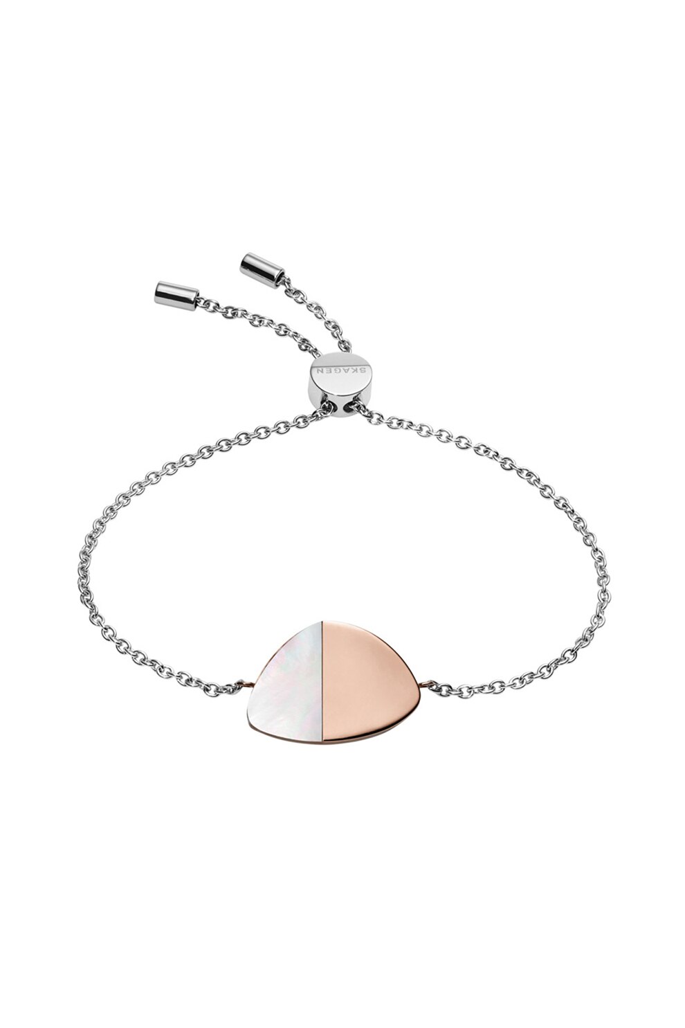 Skagen, Bratara cu talisman Mother of Pearl, Argintiu/Auriu rose
