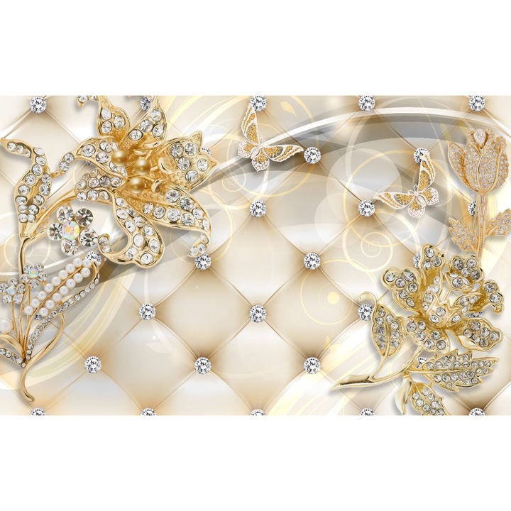 Fototapet Vinyl Lalele si Diamante Lux 250 x 400 cm