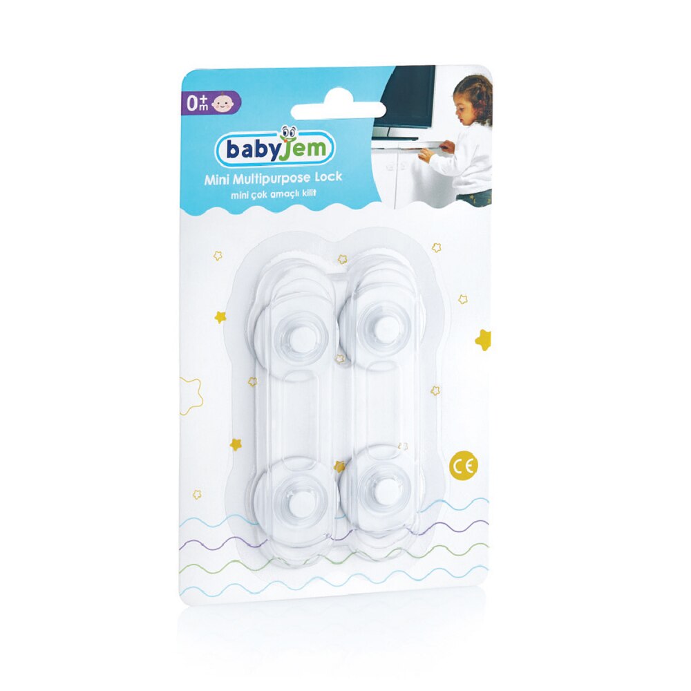 Set 2 mini sigurante universale pentru usi si dulapuri BabyJem