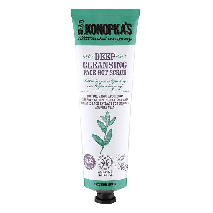 Scrub pentru fata DR. KONOPKA'S LITTLE HERBAL COMPANY cu efect de curatare in profunzime, 75 ml