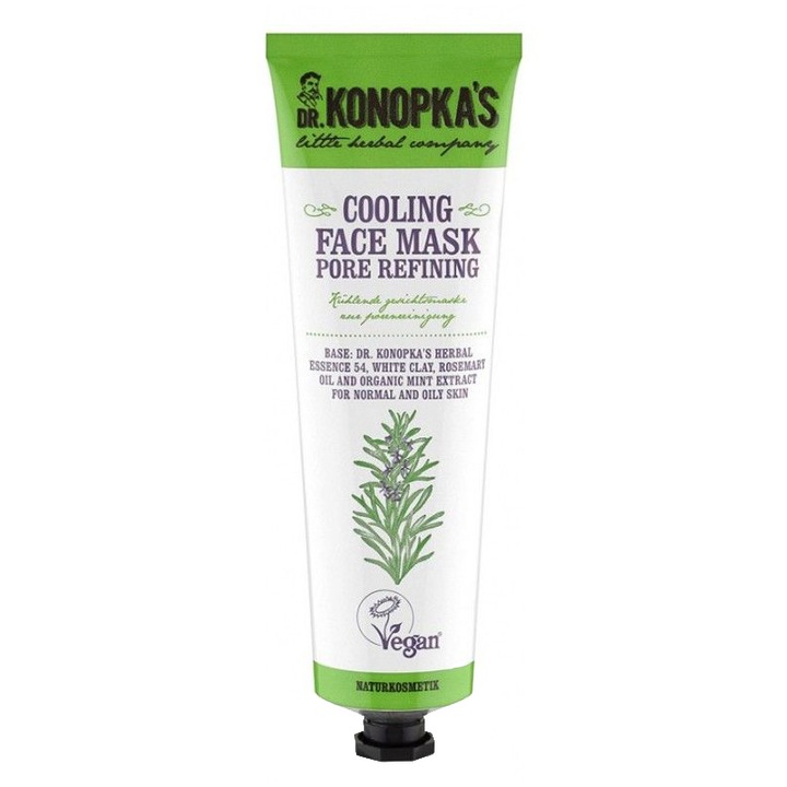 Masca pentru diminuarea porilor DR. KONOPKA'S LITTLE HERBAL COMPANY cu efect racoritor, 75 ml