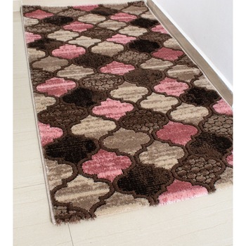 Covor Silver 8836, 100x170 cm, polipropilena heat set, inaltime plus 9 mm, gramaj 1800g/mp, model pink Covor Silver 8836, 100x170 cm, polipropilena heat set, inaltime plus 9 mm, gramaj 1800g/mp, model pink