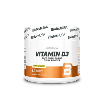 Pudra energizanta BioTech USA, Vitamina D3, Aroma de lamaie, 150g Pudra energizanta BioTech USA, Vitamina D3, Aroma de lamaie, 150g