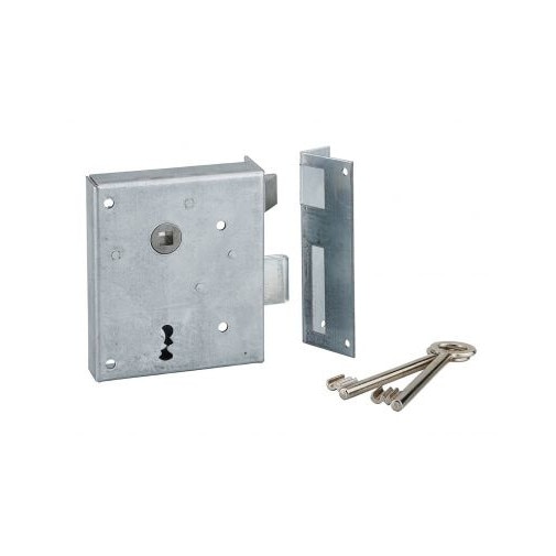 Broasca aplicata ALSACE, ax 60 mm, sens deschidere dreapta, incuiere prin „impingere”, 2 chei caneluri, zincat