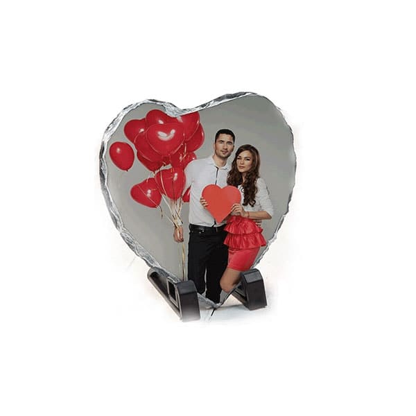 Placa de ardezie inima personalizata 20 x 20 cm