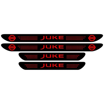 Set 4 stickere praguri Nissan Juke, negru - rosu, sticker decorativ Set 4 stickere praguri Nissan Juke, negru - rosu, sticker decorativ