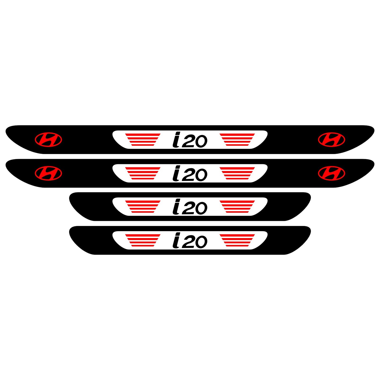 Set 4 stickere praguri Hyundai i20, multicolor, decorativ