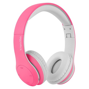 Casti wireless Street Kids Kruger&Matz pentru copii, culoare roz Casti wireless Street Kids Kruger&Matz pentru copii, culoare roz