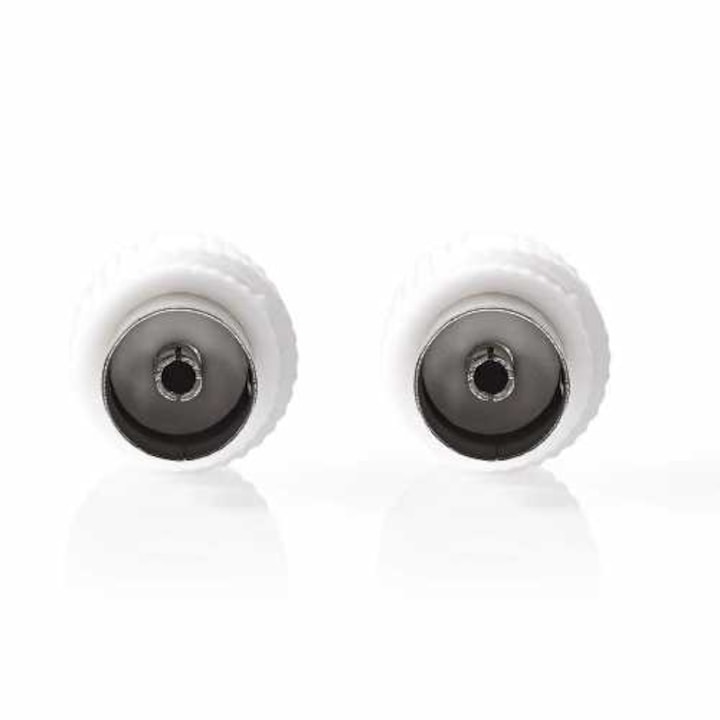 Mufa coaxial mama - 2 bucati, alb Nedis