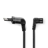 Cablu alimentare Euro tata cotit - IEC-320-C7 cotit, 3m, negru, Nedis