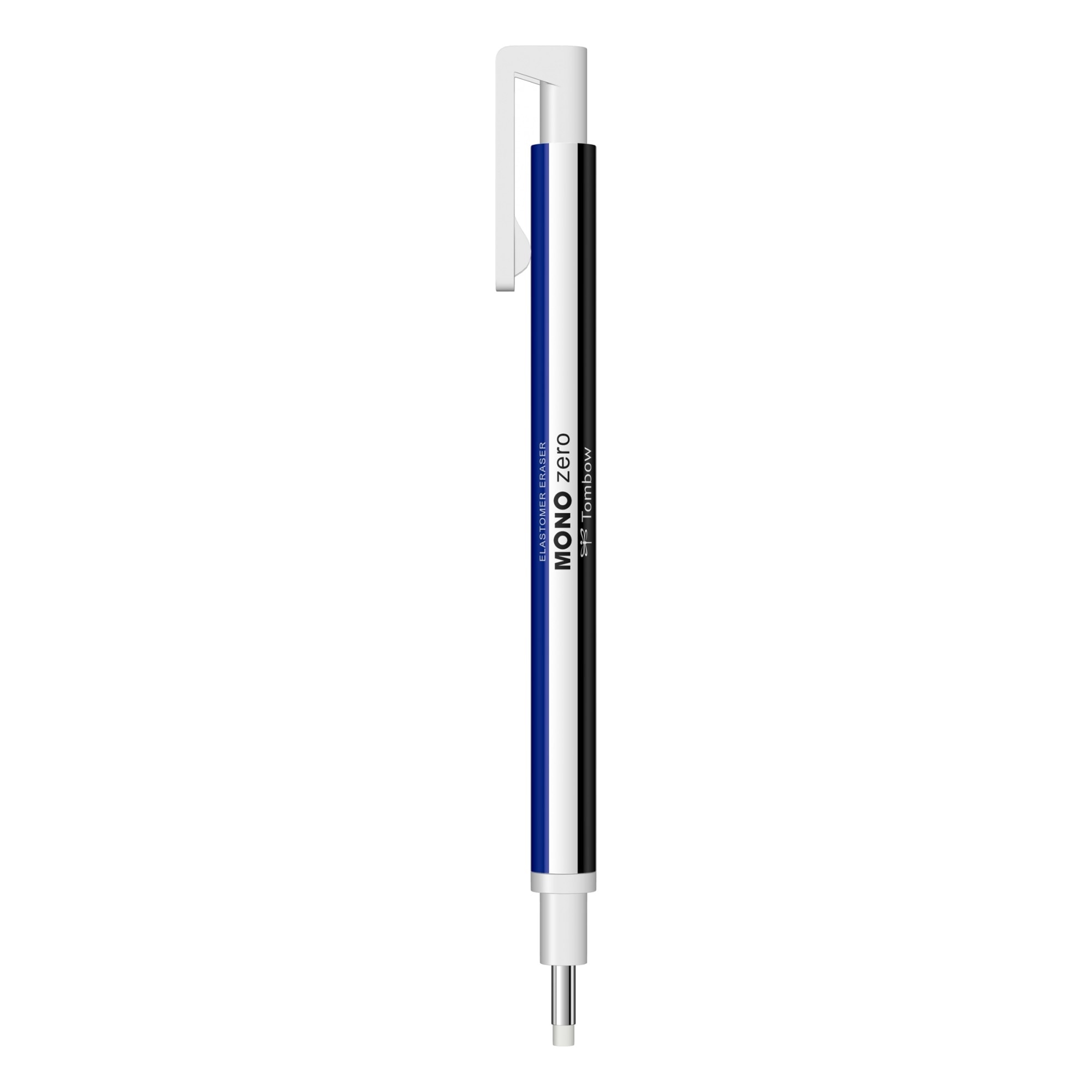 Radiera Retractabila Round Tip Tombow Mono Zero White / Blue / Black, multicolor