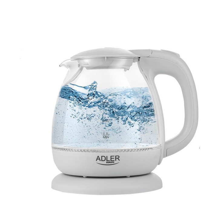 Fierbator Electric De Sticla Adler 1,0L AD 1283G, Gri