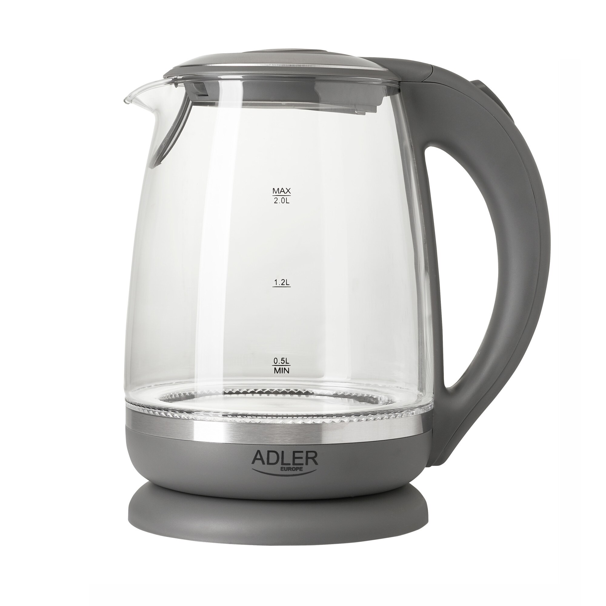 Fierbator De Sticla Adler, 2.0L, 2200W, Design Modern, AD 1286, Gri