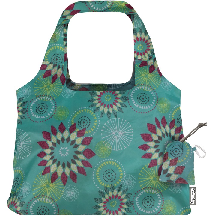 Чанта за пазаруване chicobag Vita™, 20кг капацитет Solstice Collection Reusable Aqua Dandelion