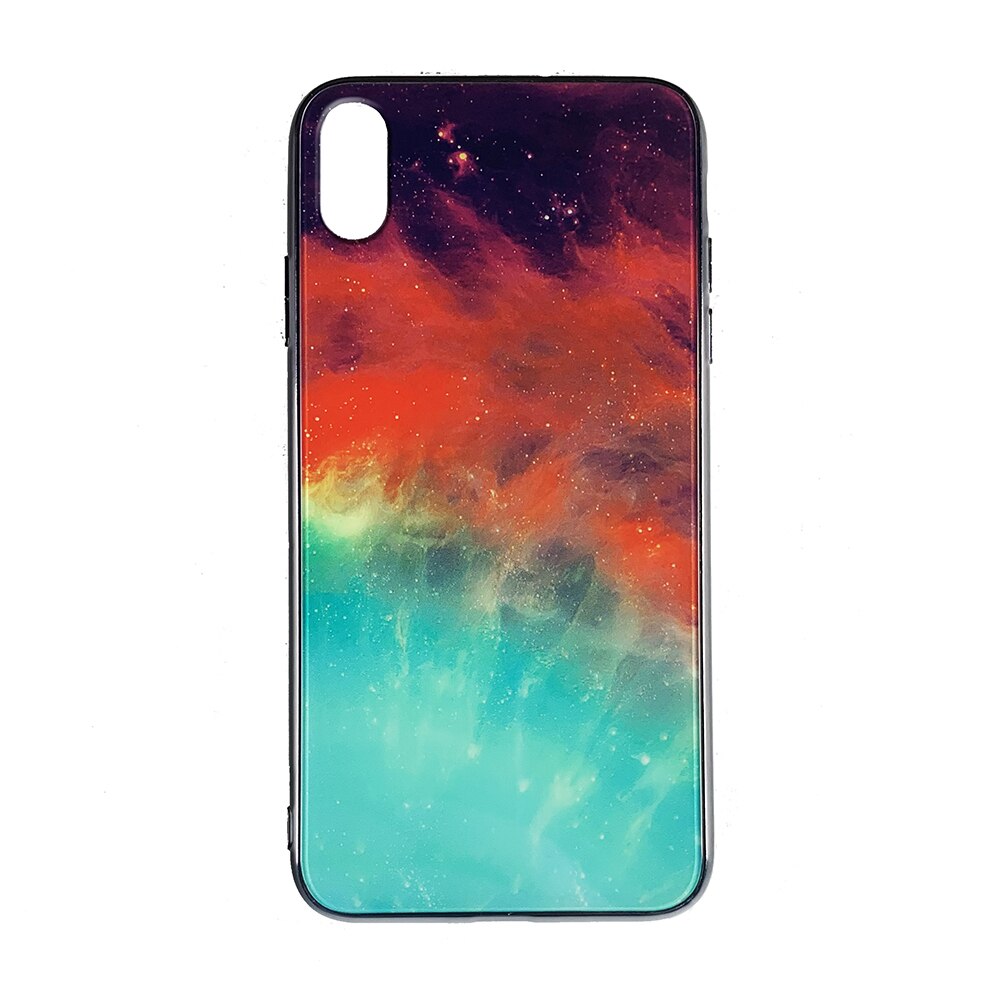 Husa Iphone XS Max silicon cu sticla galaxie Multicolor